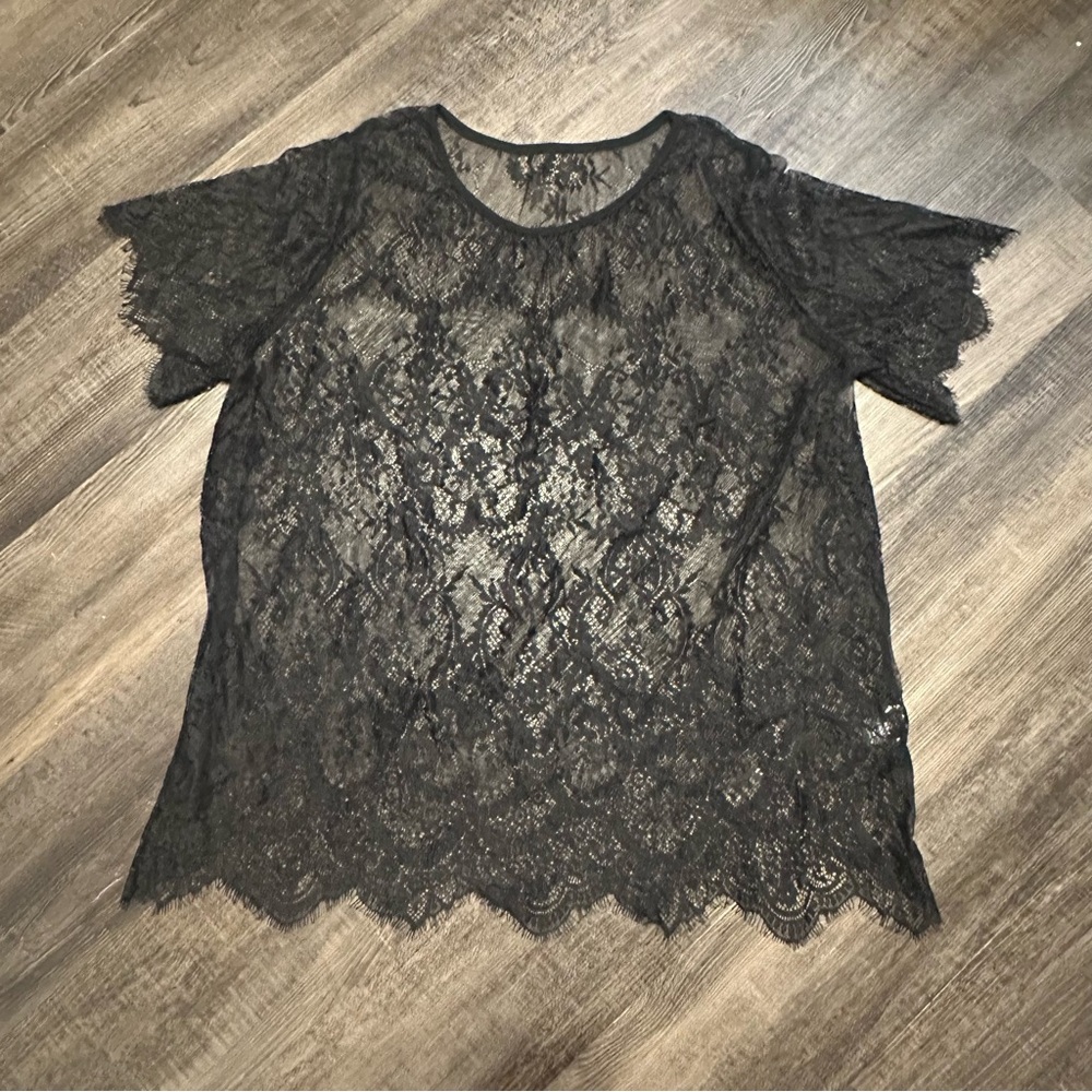 SHEIN Black Lace Blouse